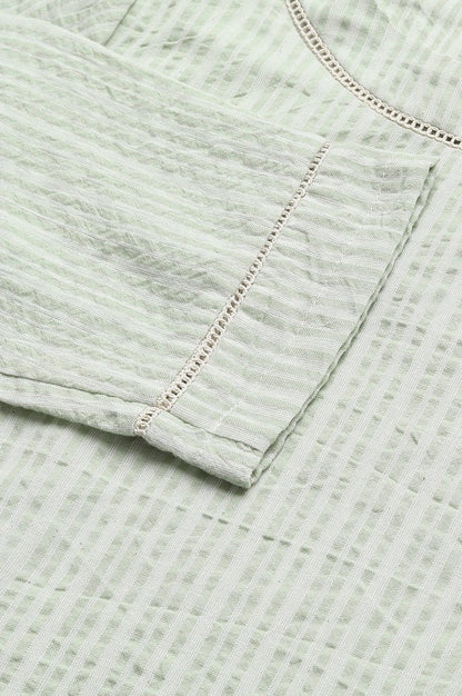 Pistachio Green kurta, Embroidered Slim Pants And Dupatta Set - wforwoman