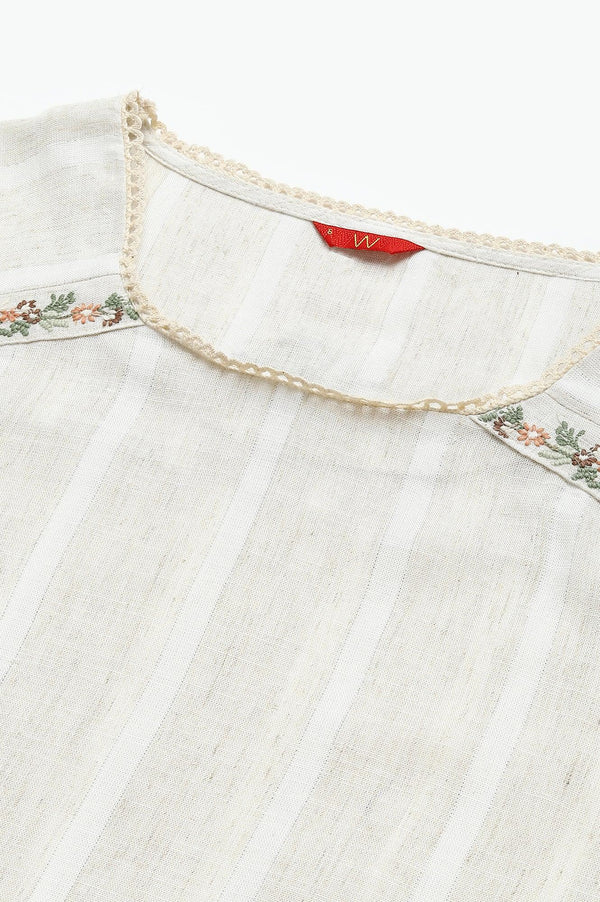 Dark Brown Embroidered kurta And Schiffli Slim Pants