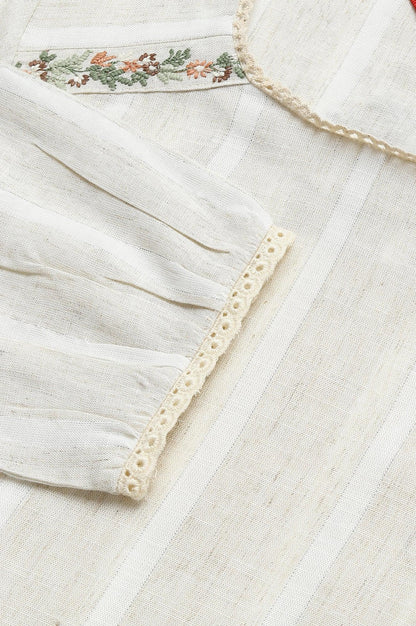 Dark Brown Embroidered kurta And Schiffli Slim Pants - wforwoman