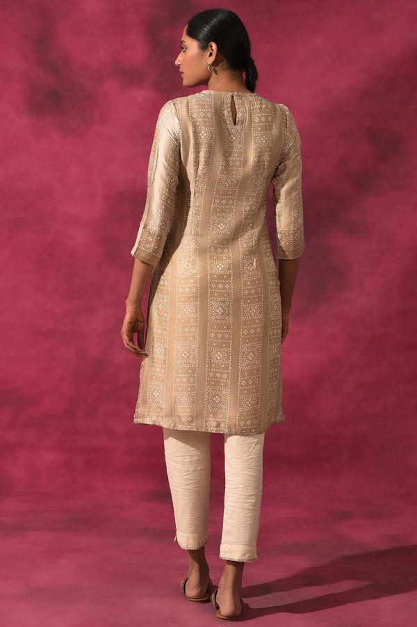Light Grey V-Neck Lustrous Satin kurta