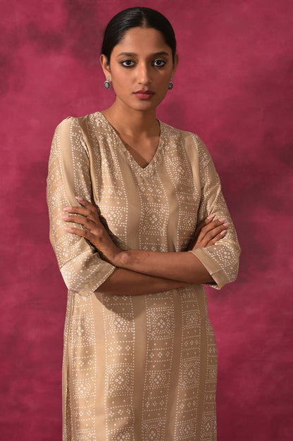 Light Grey V-Neck Lustrous Satin kurta