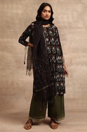 Olive Green Solid Parallel Pants - wforwoman