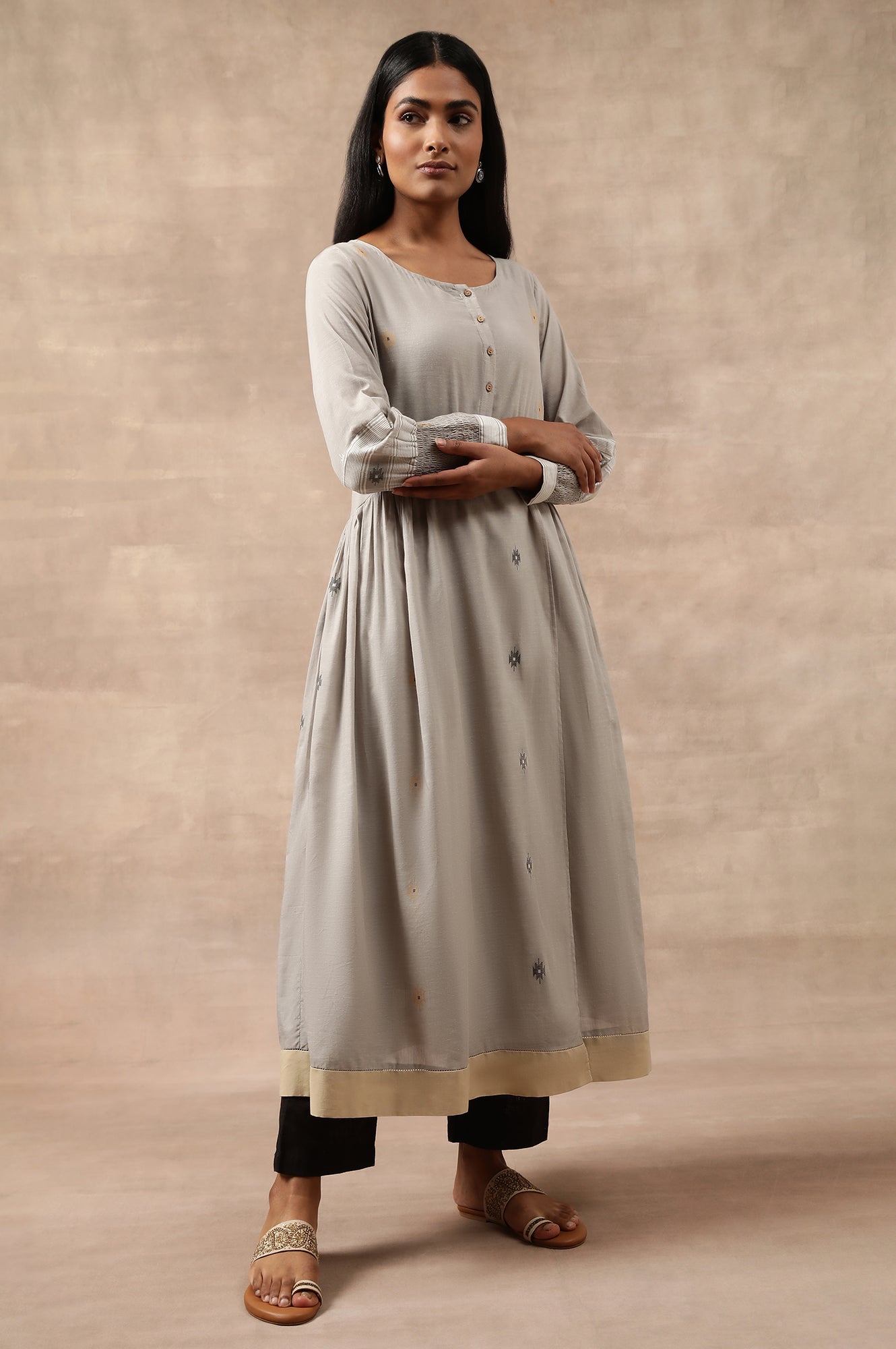 Light Grey Yarn Dyed Dress