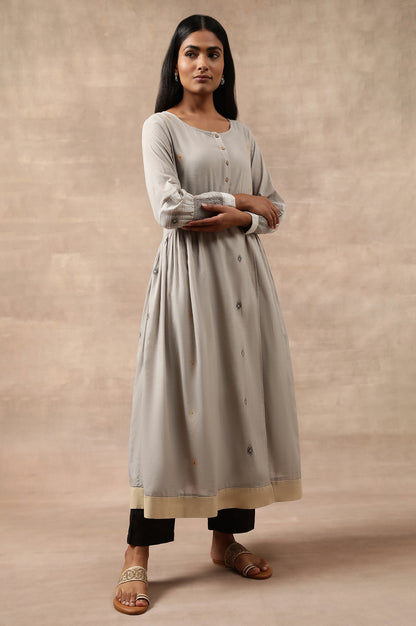 Light Grey Yarn Dyed Dress