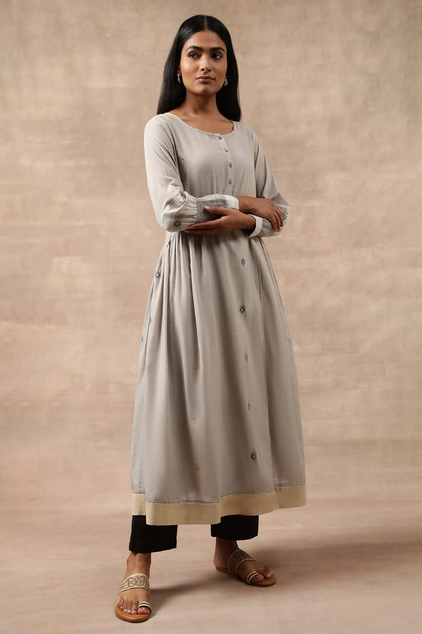 Light Grey Yarn Dyed Dress