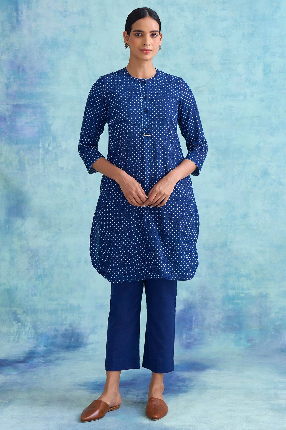Folksong By W Indigo Dabu Print kurta - XS