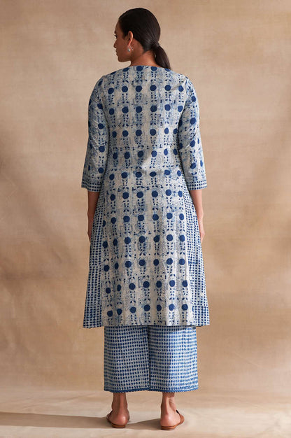 Light Grey Handblock Dabu Print kurta