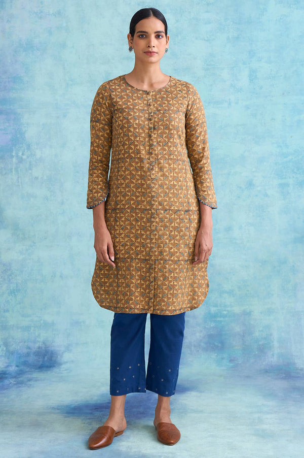 Folksong By W Brown Handblock Print Cotton kurta