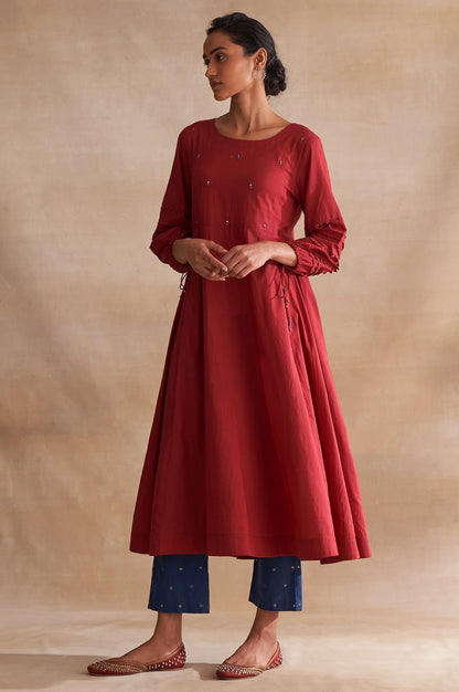 Folksong By W Red Longline Voile kurta