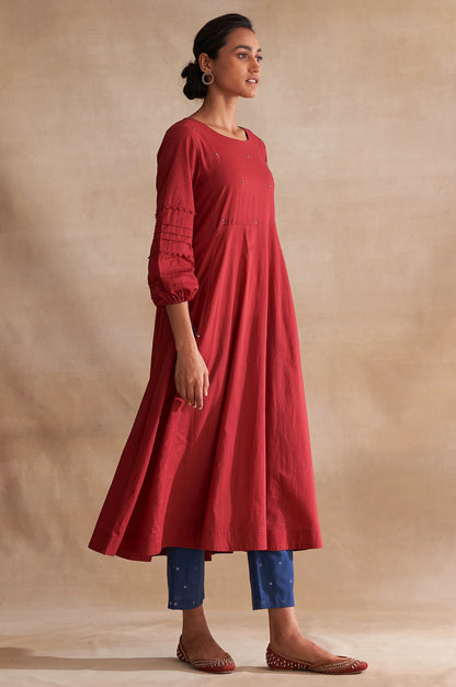 Folksong By W Red Longline Voile kurta