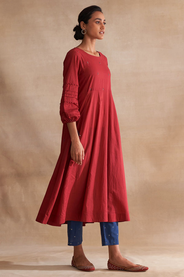 Folksong By W Red Longline Voile kurta