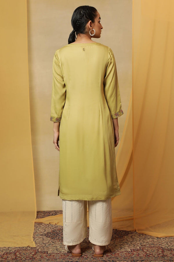 Pastel Green Lustrous Satin Kurta