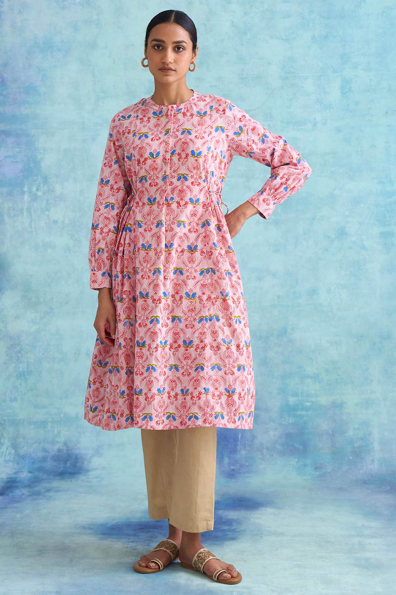 Folksong By W Soft Multicoloured Handblock Print Dress