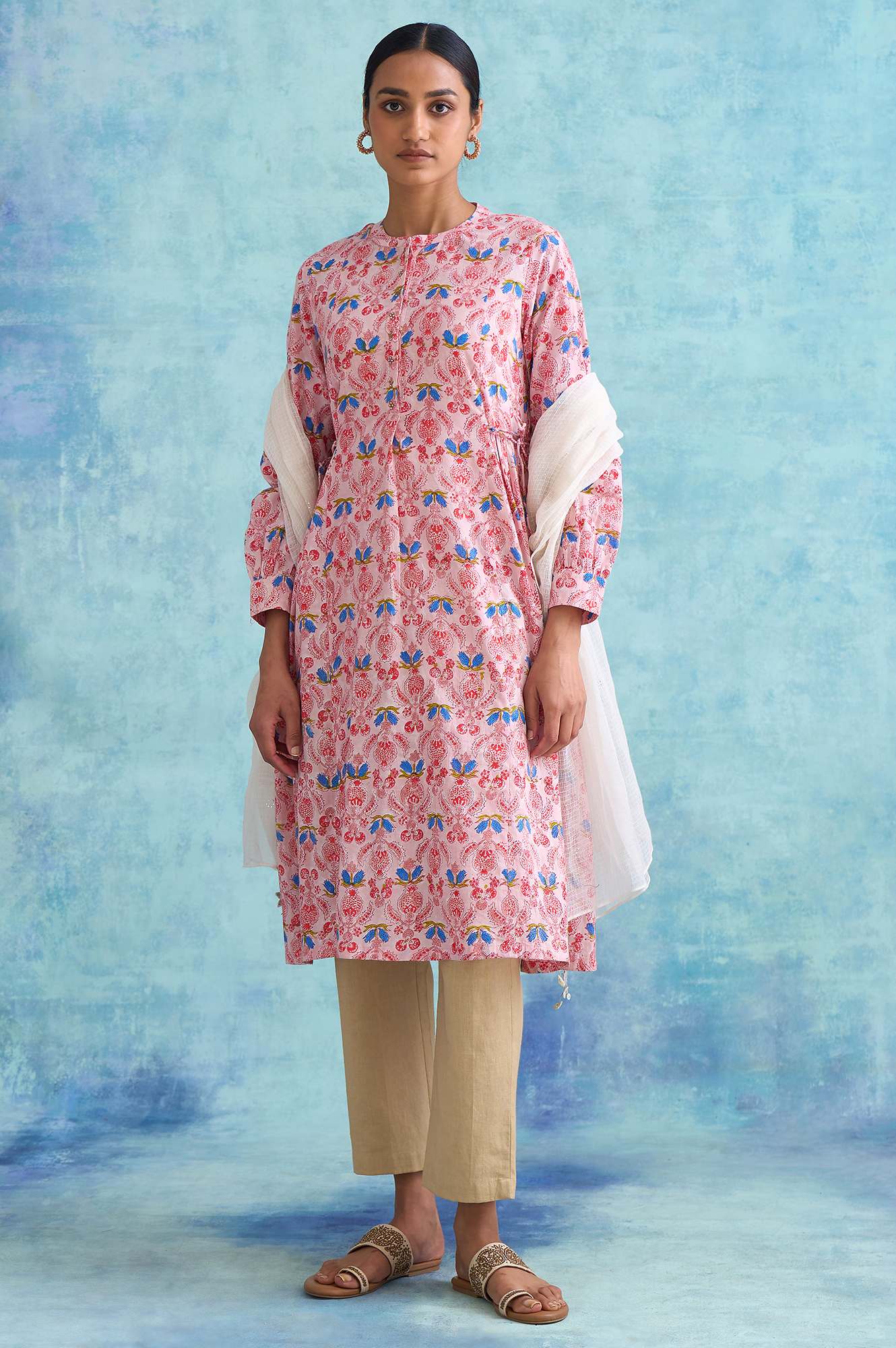 Folksong By W Soft Multicoloured Handblock Print Dress