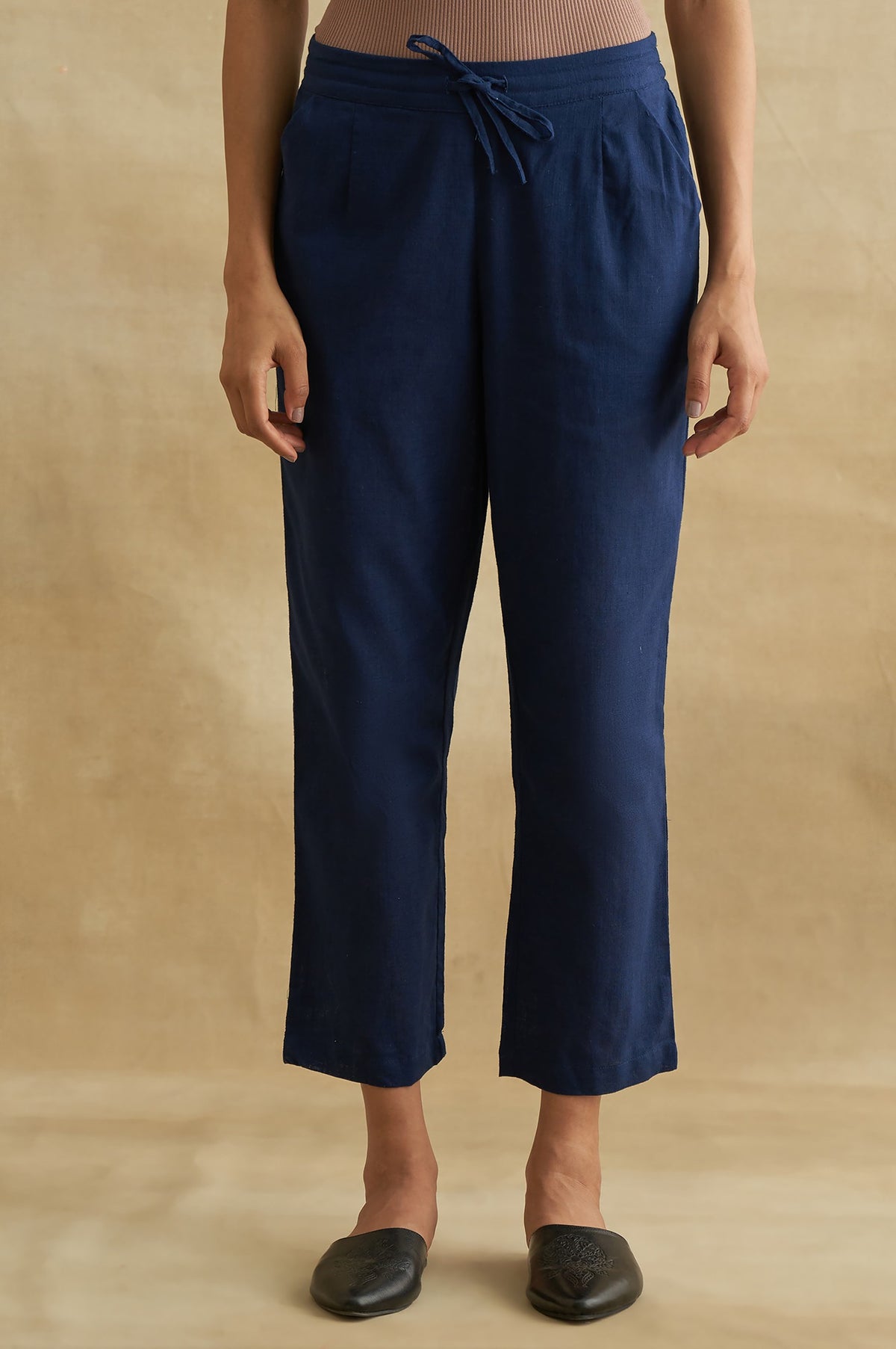 Indigo Solid Straight Pants - XL