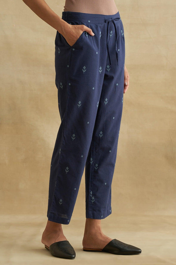 Indigo Yarn-Dyed Straight Pants