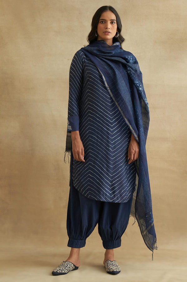Indigo Pleated Hem Salwar Pants