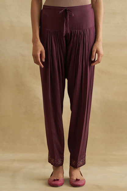 Purple Solid Salwar - wforwoman