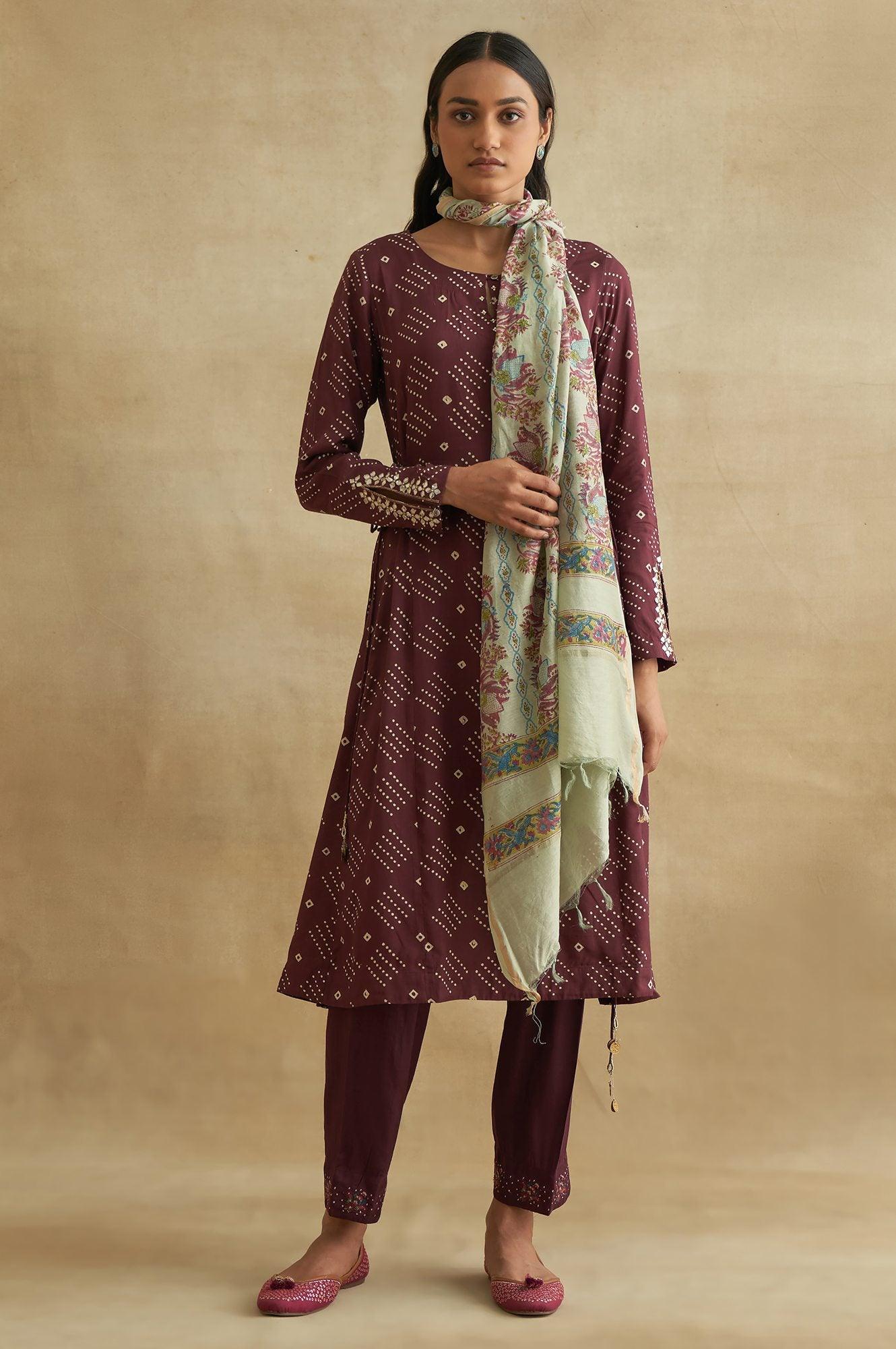 Purple Solid Salwar - wforwoman