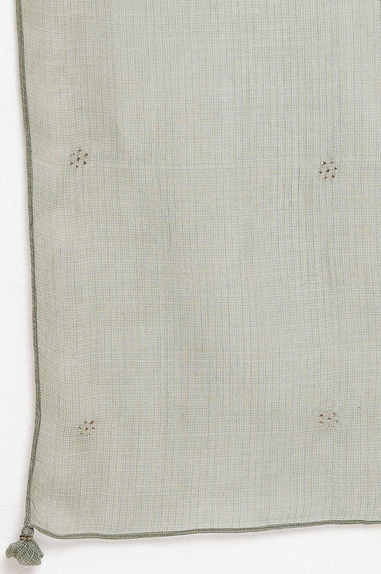 Green Solid Kota Drape - wforwoman