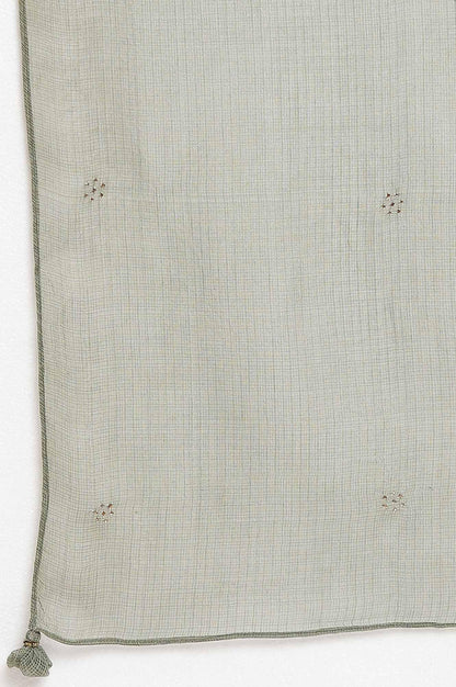 Green Solid Kota Drape - wforwoman