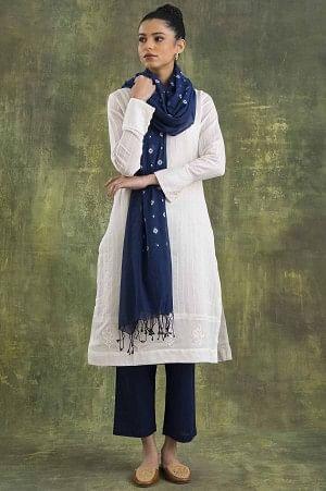 Indigo Yarn-Dyed Cotton Drape - wforwoman