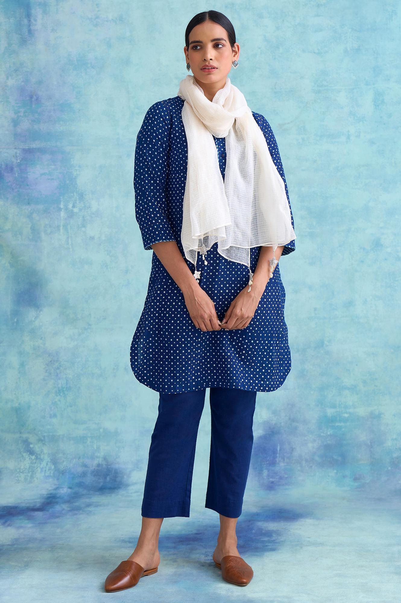 Folksong By W Ecru Solid Kota Drape - wforwoman