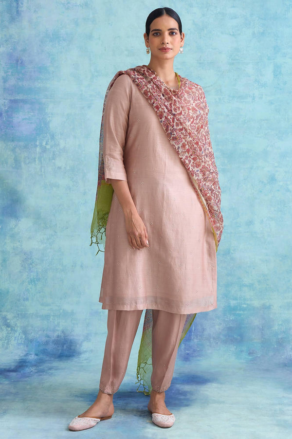 Folksong By W Floral Multicoloured Printed Kota Drape