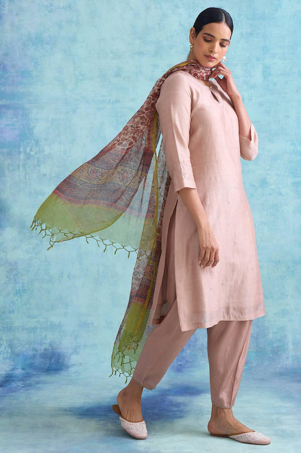 Folksong By W Floral Multicoloured Printed Kota Drape