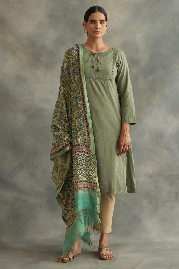 Floral Multicoloured Printed Cotton Silk Drape