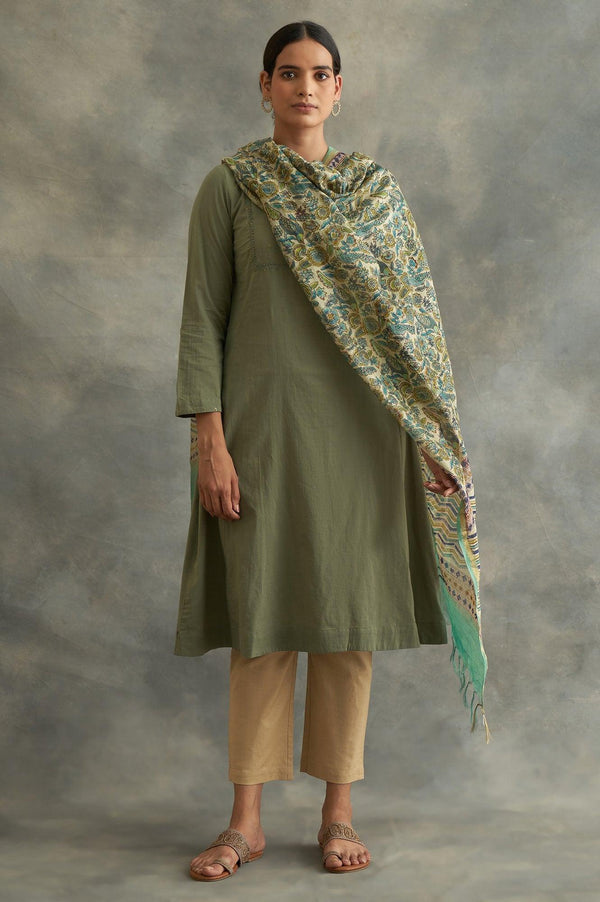 Floral Multicoloured Printed Cotton Silk Drape