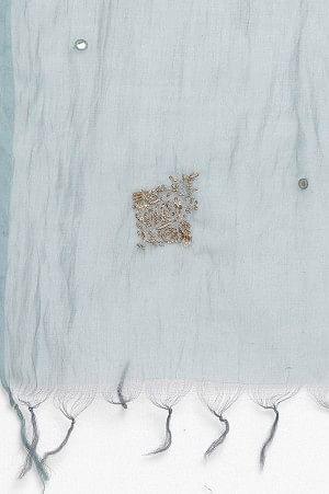 Light Blue Cotton Silk Drape
