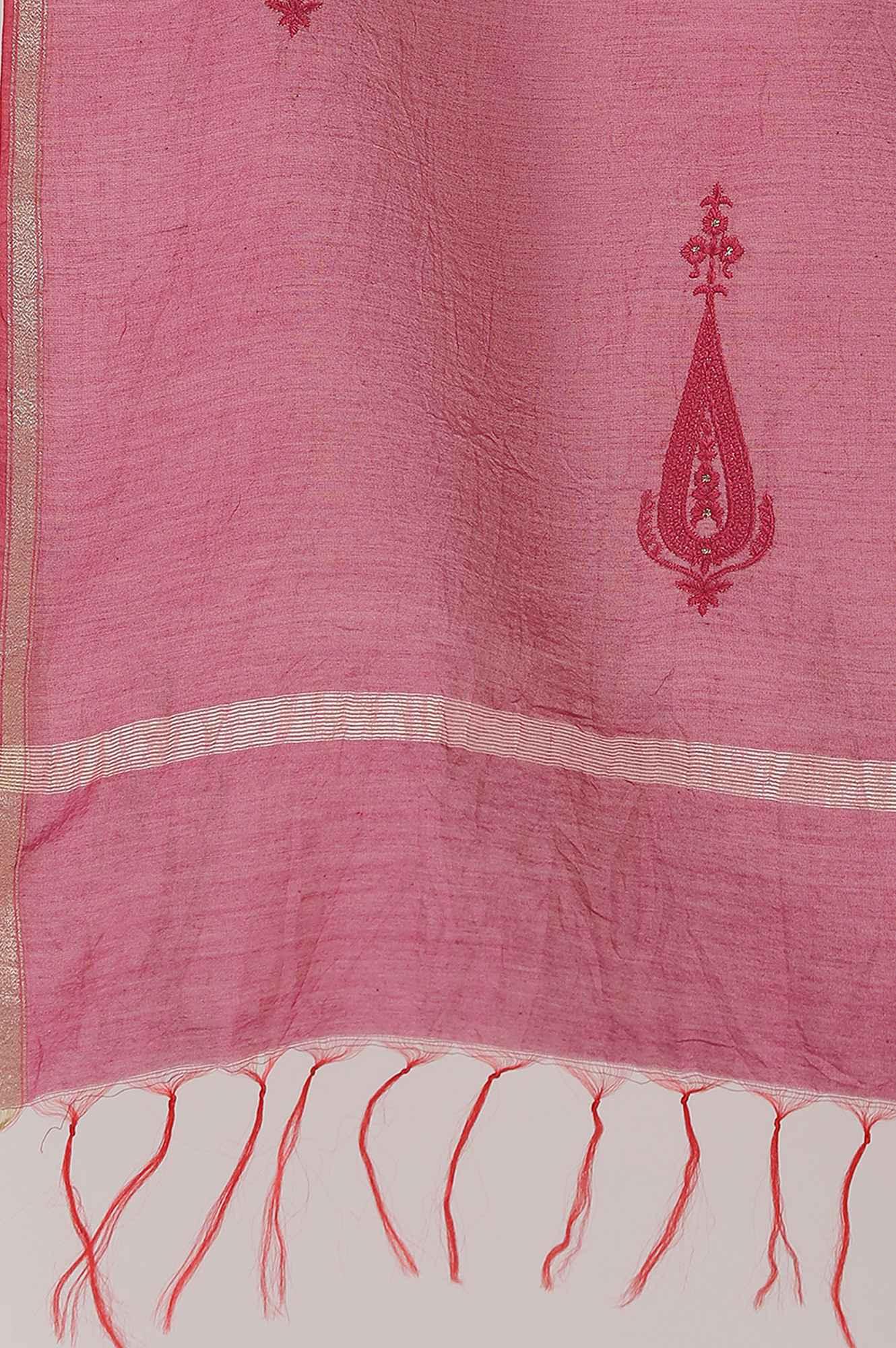 Fuchsia Solid Cotton Silk Drape - wforwoman