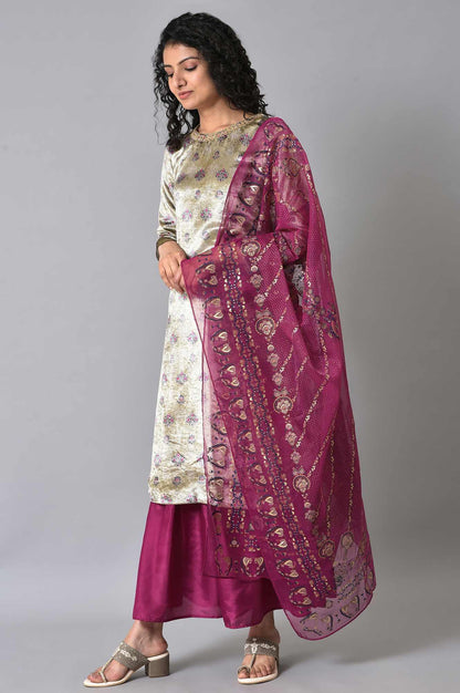 Grey Velvet Short kurta Sharara Set - wforwoman