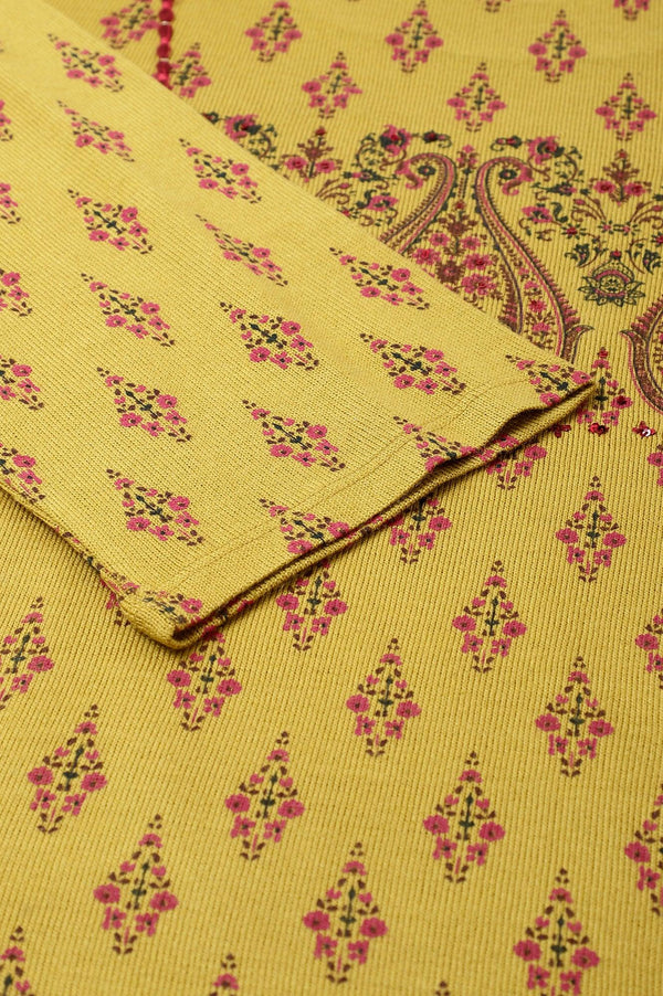 Green Paisley Print Festive Plus Size Winter kurta