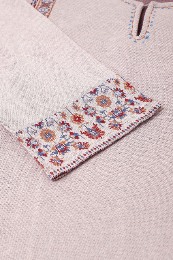 Pink Panelled A-Line Plus Size Winter kurta