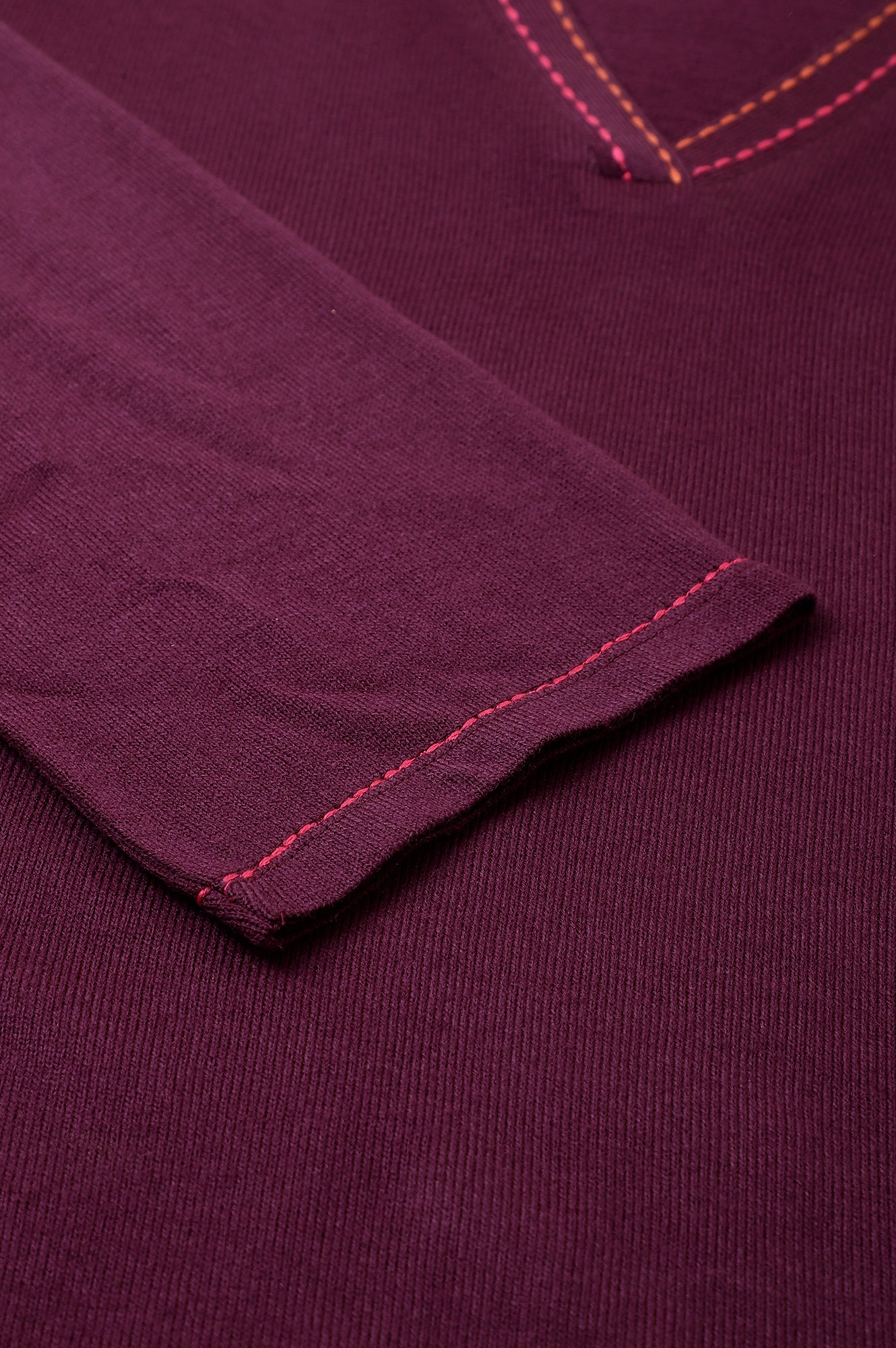 Purple A-Line Embroidered Plus Size Winter kurta