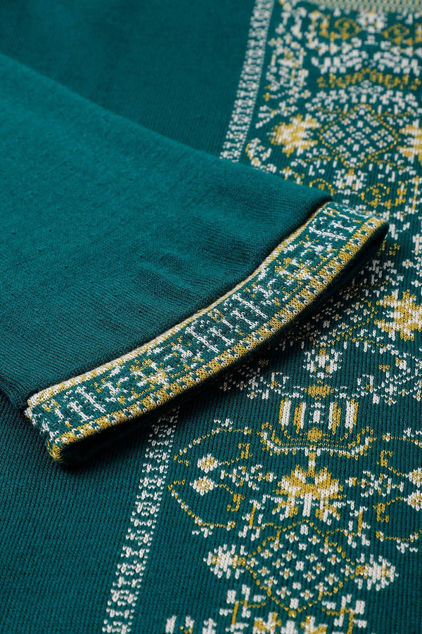 Green Straight Printed Plus Size Winter kurta