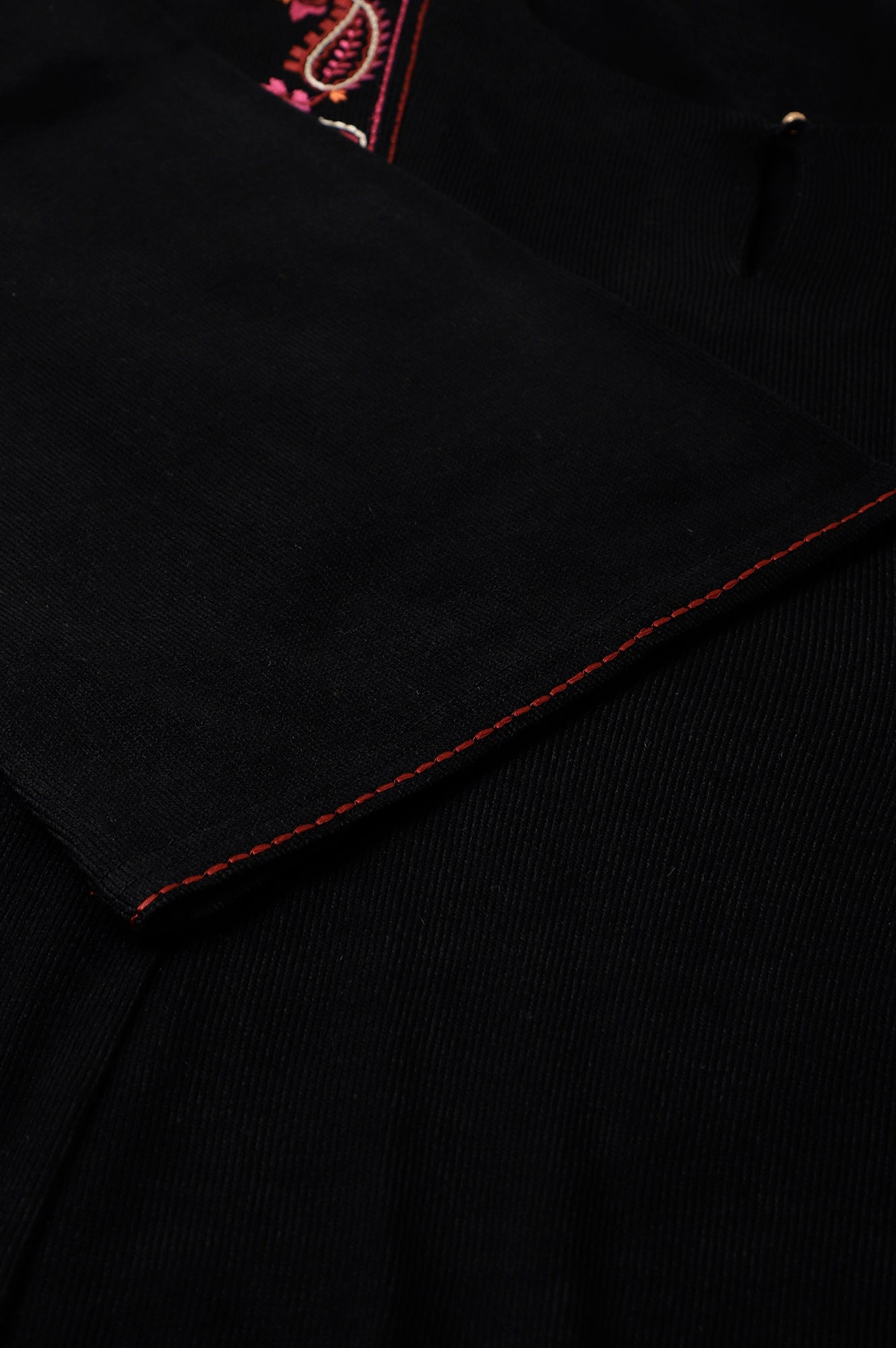 Black Embroidered Plus Size Winter kurta