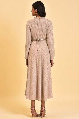 Grey Mock Layered Embellished Dress