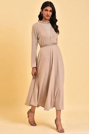 Grey Mock Layered Embellished Dress - wforwoman