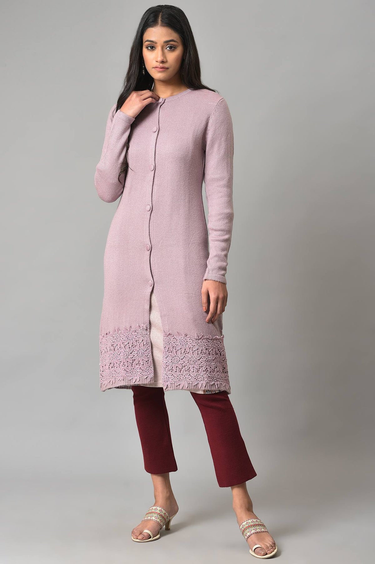 Light Purple Winter Cardigan - WVG