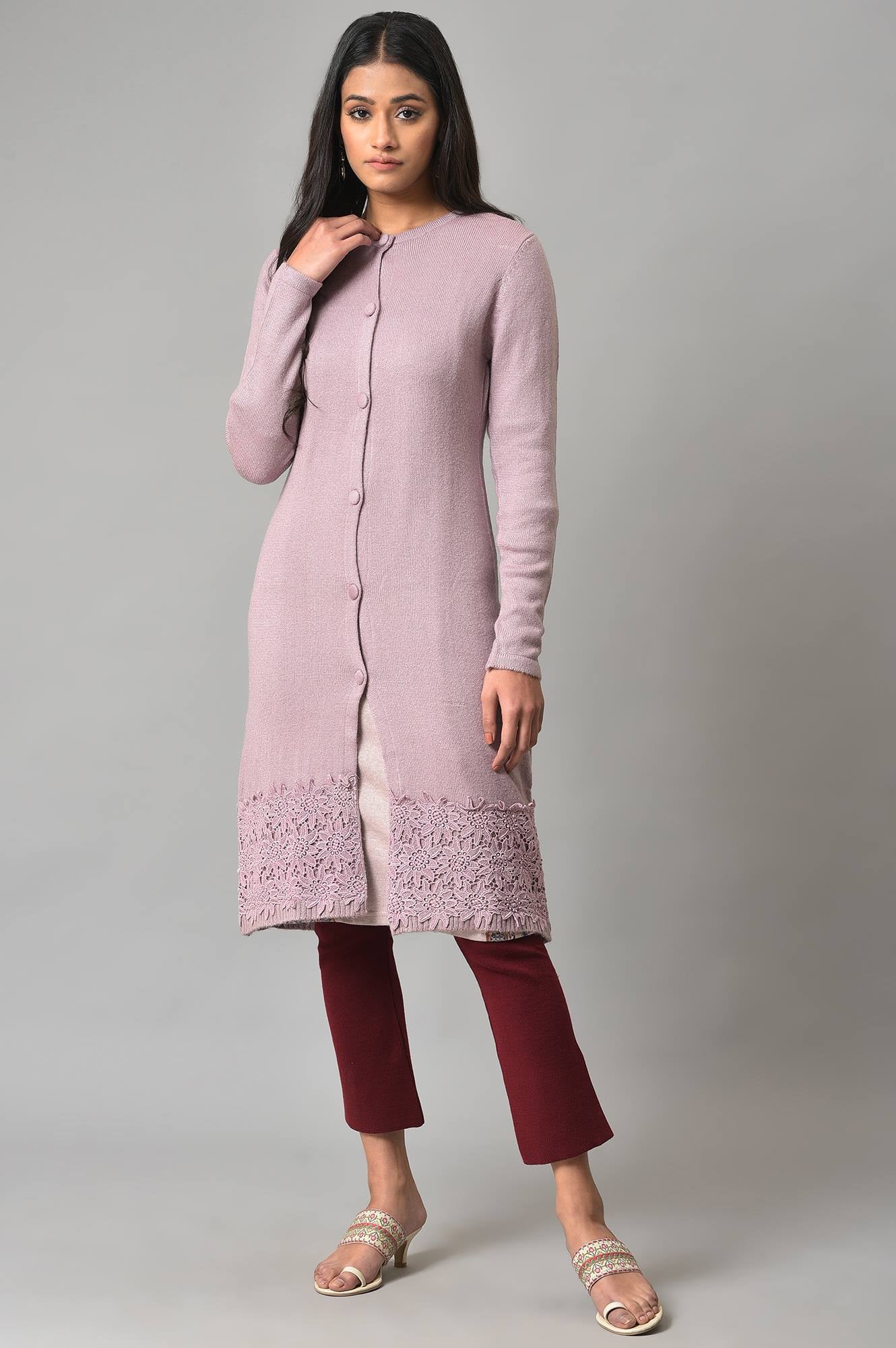 Light Purple Winter Cardigan