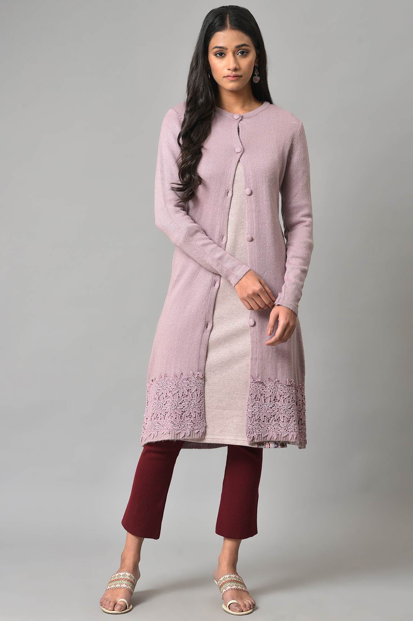 Light Purple Winter Cardigan