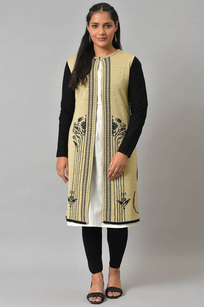 Black Reversible Front Open Women Cardigan