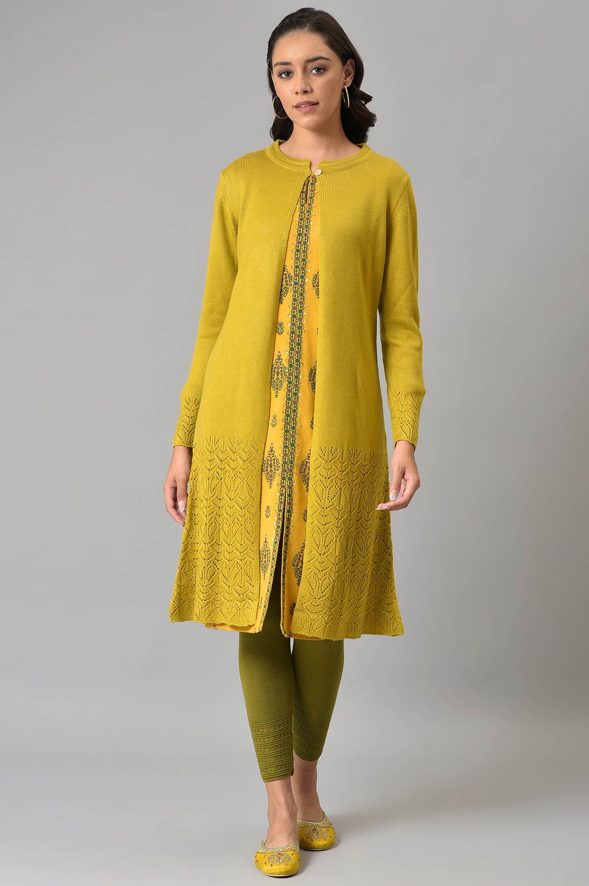 Green Sulphur Front Open Cardigan - WVG