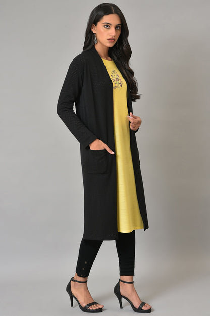 Black Front Open Winter Shrug