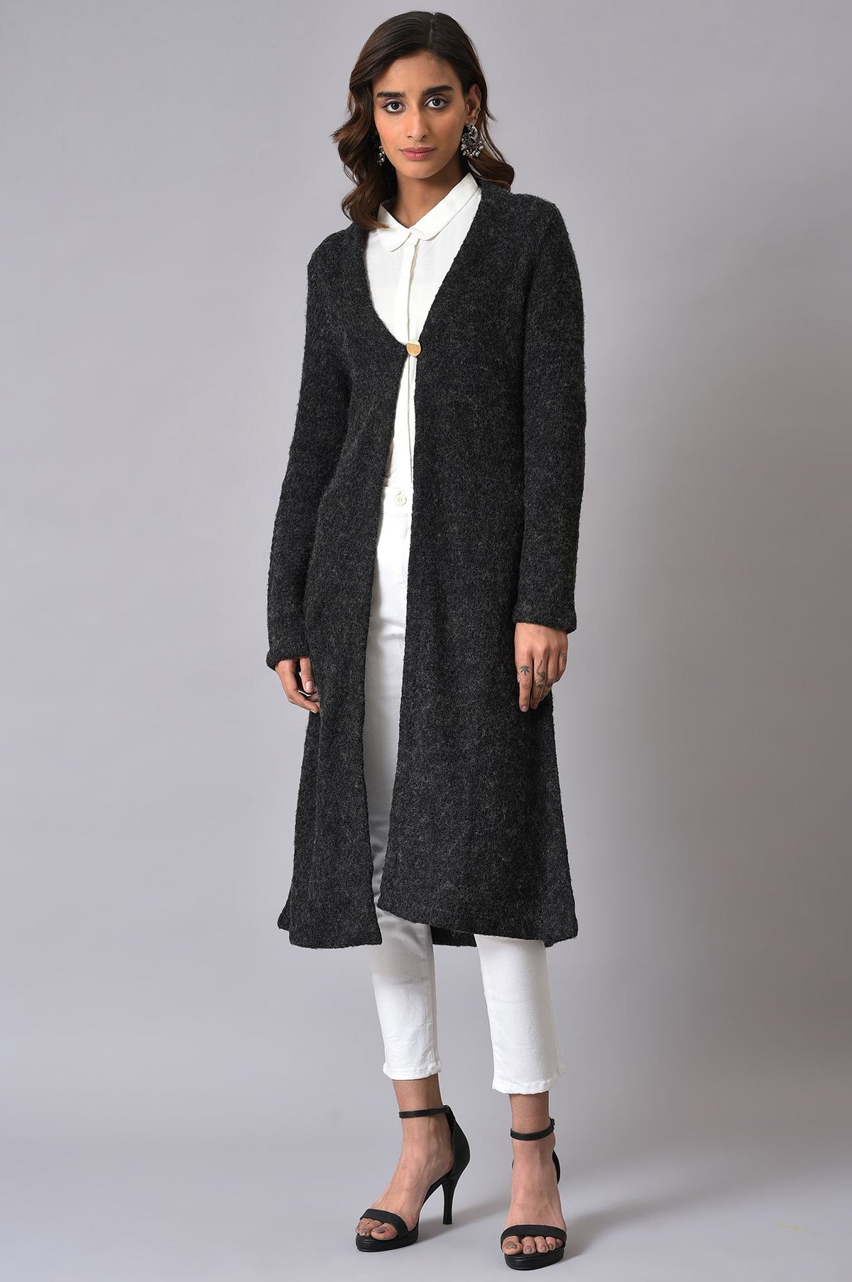 Black Winter Women Cardigan - S