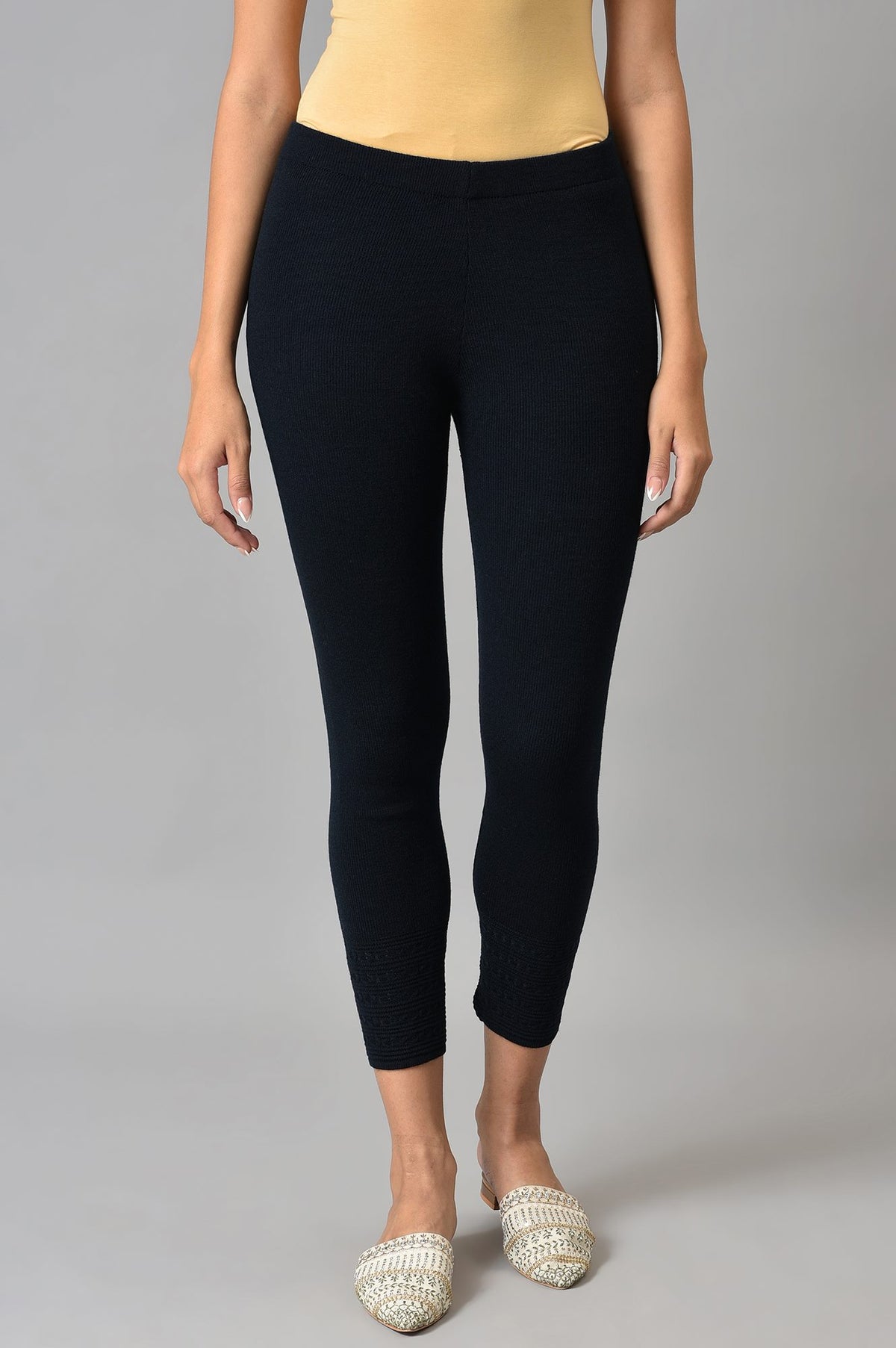 Deep Navy Winter Leggings - S