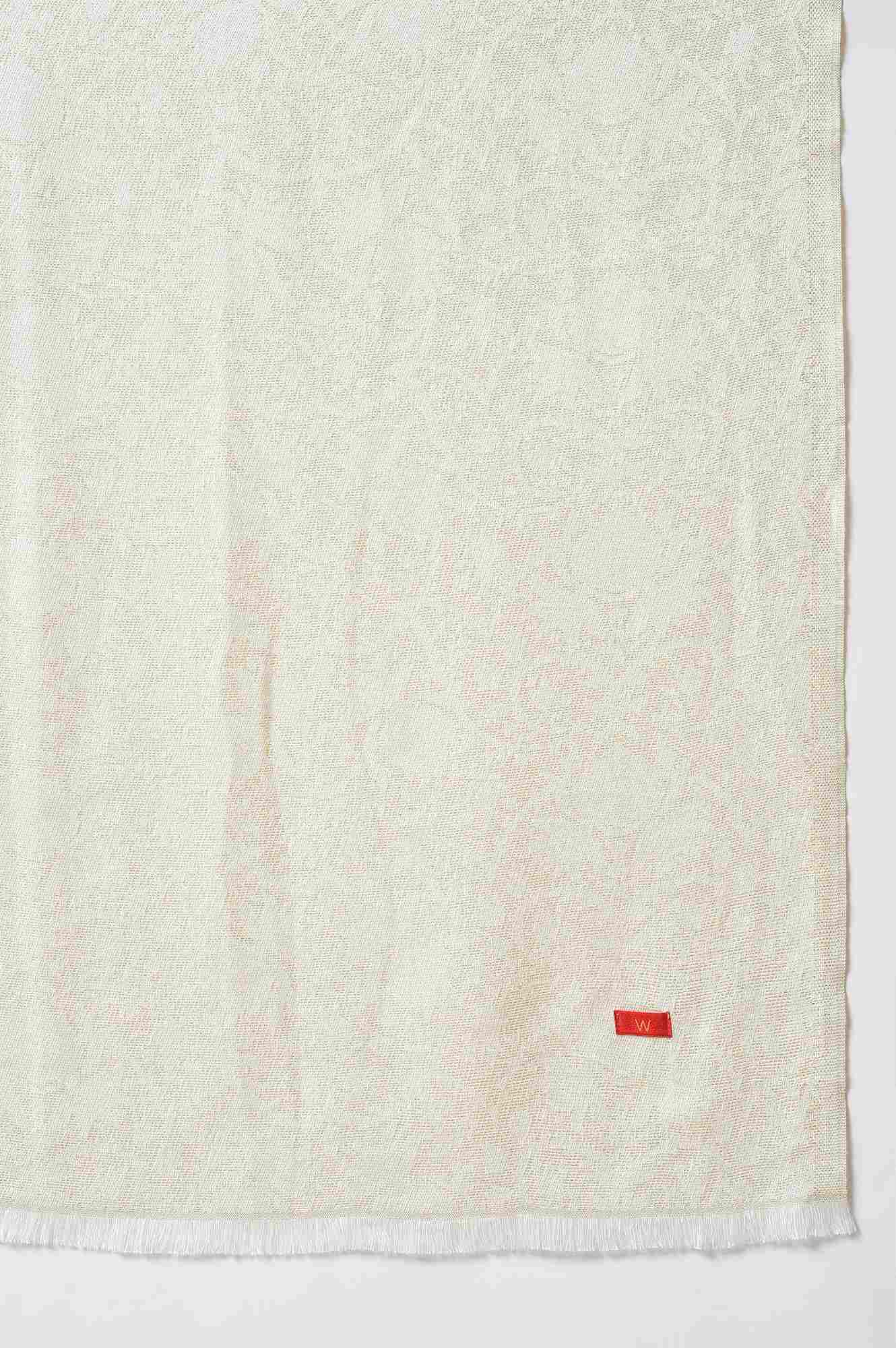 Ecru Jacquard Winter Shawl